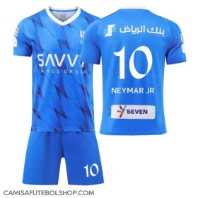 Camisa de time de futebol Al-Hilal Neymar Jr #10 Replicas 1º Equipamento Infantil 2023-24 Manga Curta (+ Calças curtas)